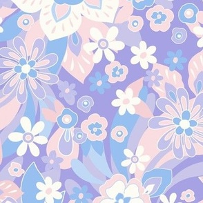 Calm folk floral lilac purple by Jac Slade