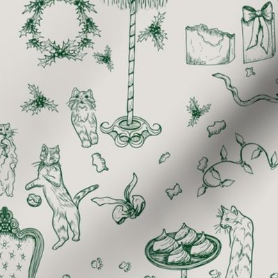 Cat Ate Christmas Toile - Medium