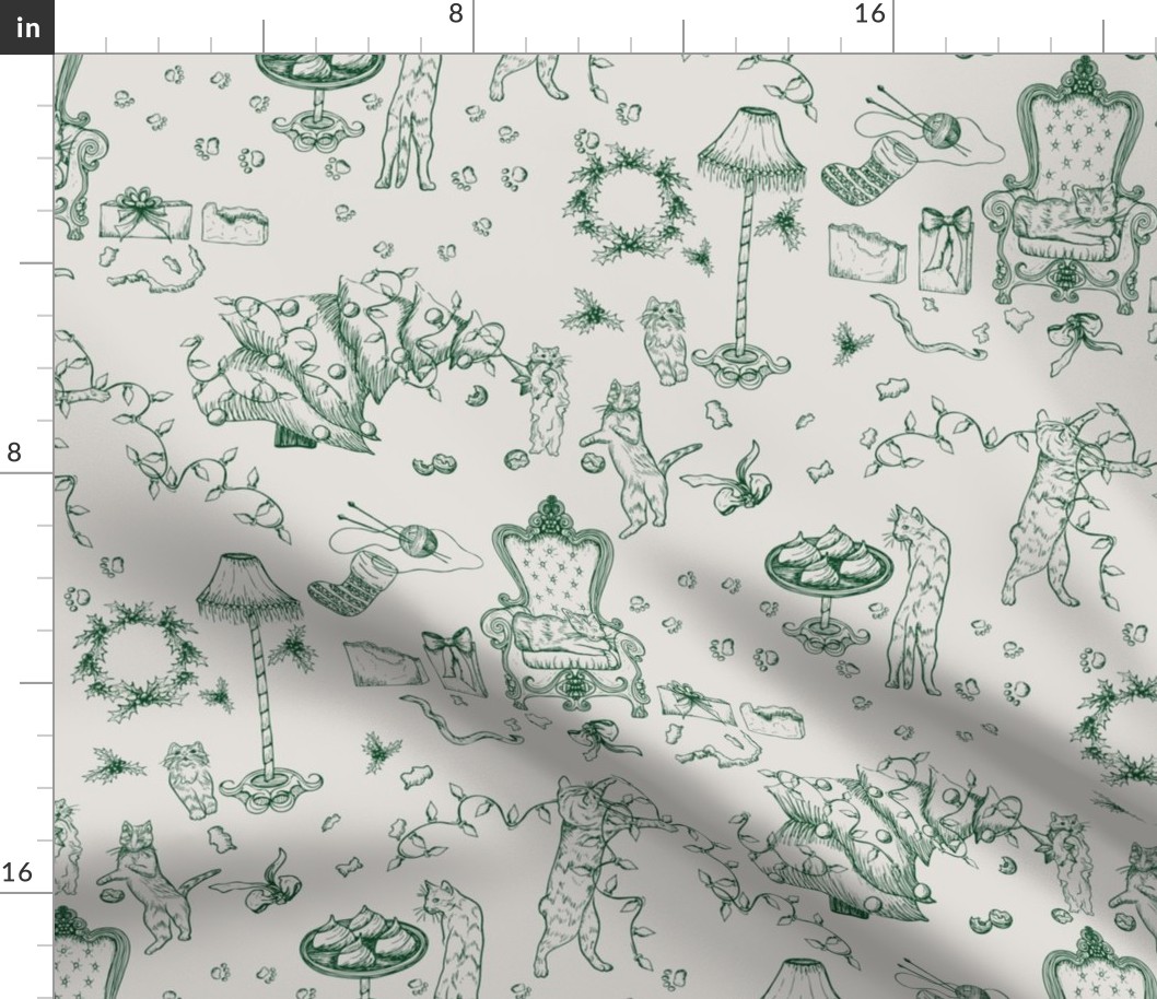 Cat Ate Christmas Toile - Medium