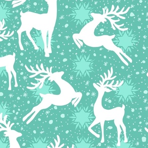 Whimsical Reindeer Mint green