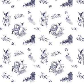 Modern Festive Holidays - Toile de Jouy 