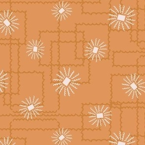 351 - Sparks and Fireworks in soft buttery yellow - 100 Pattern Project: medium scale for crafts, home decor, lampshades and cushions, bag making and apparel