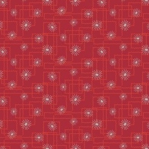 351 - Sparks and Fireworks in cool raspberry red - 100 Pattern Project: small scale for home decor, soft furnishings, apparel and quilting