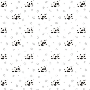 little cute panda sleeps, stars and sleep