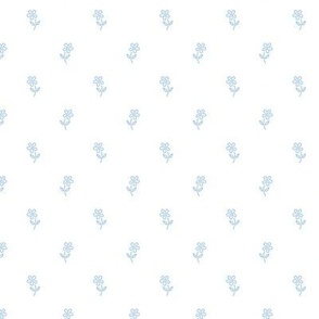 Pastel Blue Small Flower Pattern 10 Inch Repeat