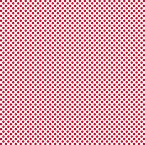 Red Polka dots on white