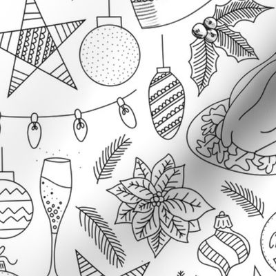 Festive Holiday Dinner Table Coloring