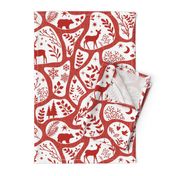 nordic style - poppy red - holiday traditions toile