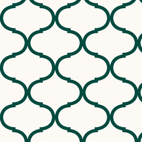 Ogee Emerald Green Trellis, Larger Scale 