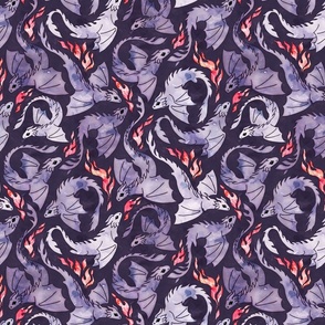 Dragon fire dark purple small wallpaper