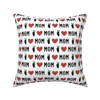 Peace + Love + Mom in Red Blossom - Valentine's Day, Heart, Retro, Gender Neutral