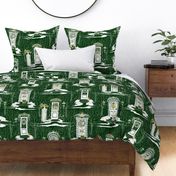 Family & Friends Holiday Toile | Green Gold White