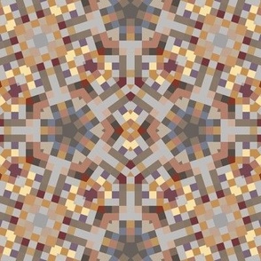 Brown and Gray Pixel Mosaic