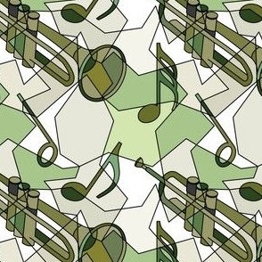 Trumpet Music Notes Fragments Olive