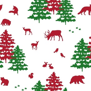 Red Green Christmas Woodland