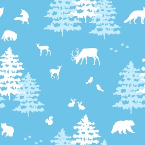 Blue Christmas Woodland