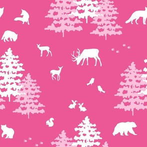 Christmas Pink Woodland