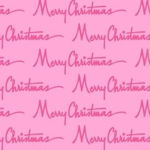 Retro Merry Christmas Typography in Tonal Pink