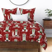 Family & Friends Holiday Toile | Red Green Gold White