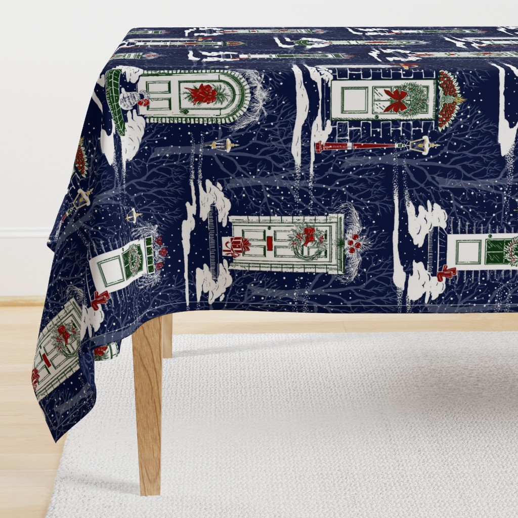 Family & Friends Holiday Toile | Deep Blue-Red-Green-White