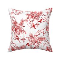 Christmas Red Toile Ornament Regular Scale