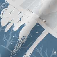Family &  Friends Holiday Toile | Country Blue-Green-Gold-White