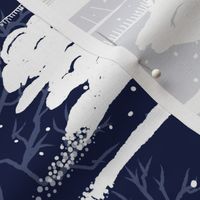 Family &  Friends Holiday Toile | Deep Blue-Green-Gold-White