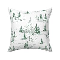 winter fun holiday toile - green - regular scale