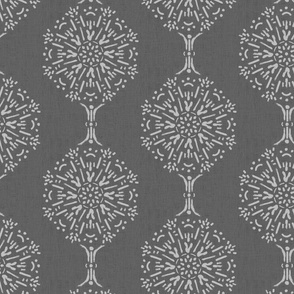 Two-tone grey on grey brushed mandala burst - boho geometric - medium