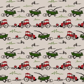 Tractors Red & Green