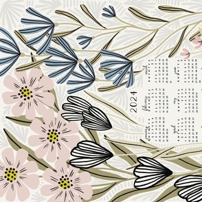 Meadow Calendar 2024 (beige and green)