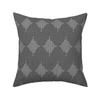 Two-tone grey on grey brushed diamond lines - boho geometric - medium