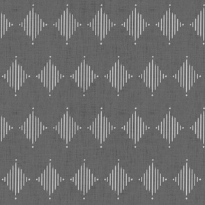 Two-tone grey on grey brushed diamond lines - boho geometric - medium