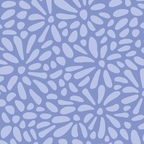 Petals in Pale Blue on  Blueviolet 1 - medium scale