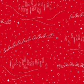 Watching for Santa - Modern Toile