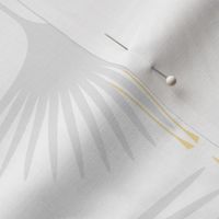 Art Deco Swans - Whispered Gray on White 6"