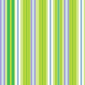 Retro Stripes - Greens and Lilac