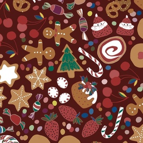 A Very Yummy Christmas Maroon - Large