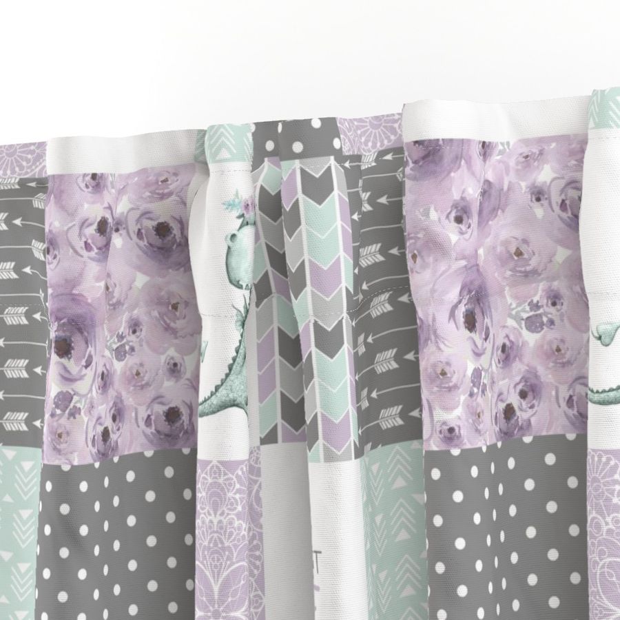 Little & Fierce Dragon//Lavender&Mint - Wholecloth Cheater Quilt 