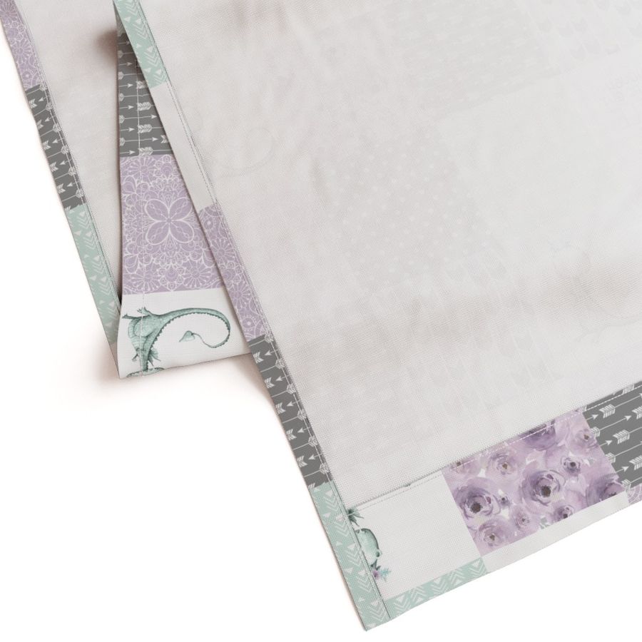 Little & Fierce Dragon//Lavender&Mint - Wholecloth Cheater Quilt 