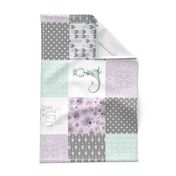 Little & Fierce Dragon//Lavender&Mint - Wholecloth Cheater Quilt  - Rotated