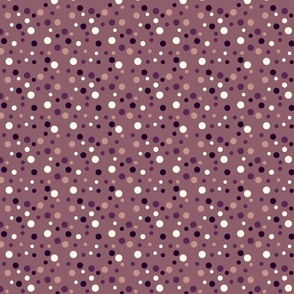 Random purple and beige polka dots - Small scale
