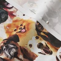 Small scale // Woof family // realistic watercolor dogs