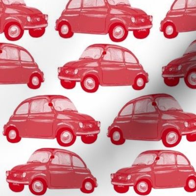 red fiat 500 car Rome Italy