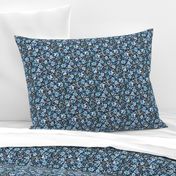  Elegant watercolor floral Winter ark floral Navy Blue Micro