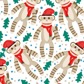Holiday Sock Monkey (large scale) christmas