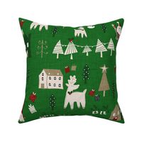 Holiday Toile Forest Green