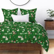 Holiday Toile Forest Green