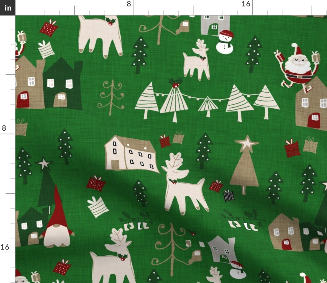 Holiday Toile Forest Green