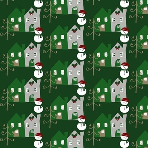 Snowman Forest Green